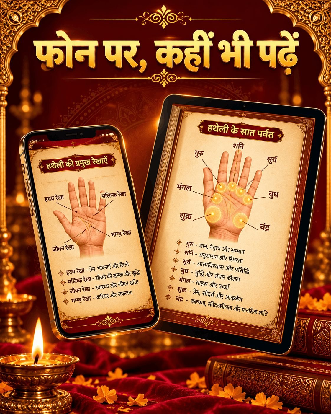 फोन और टैबलेट पर हस्तरेखा रहस्य ईबुक पढ़ें